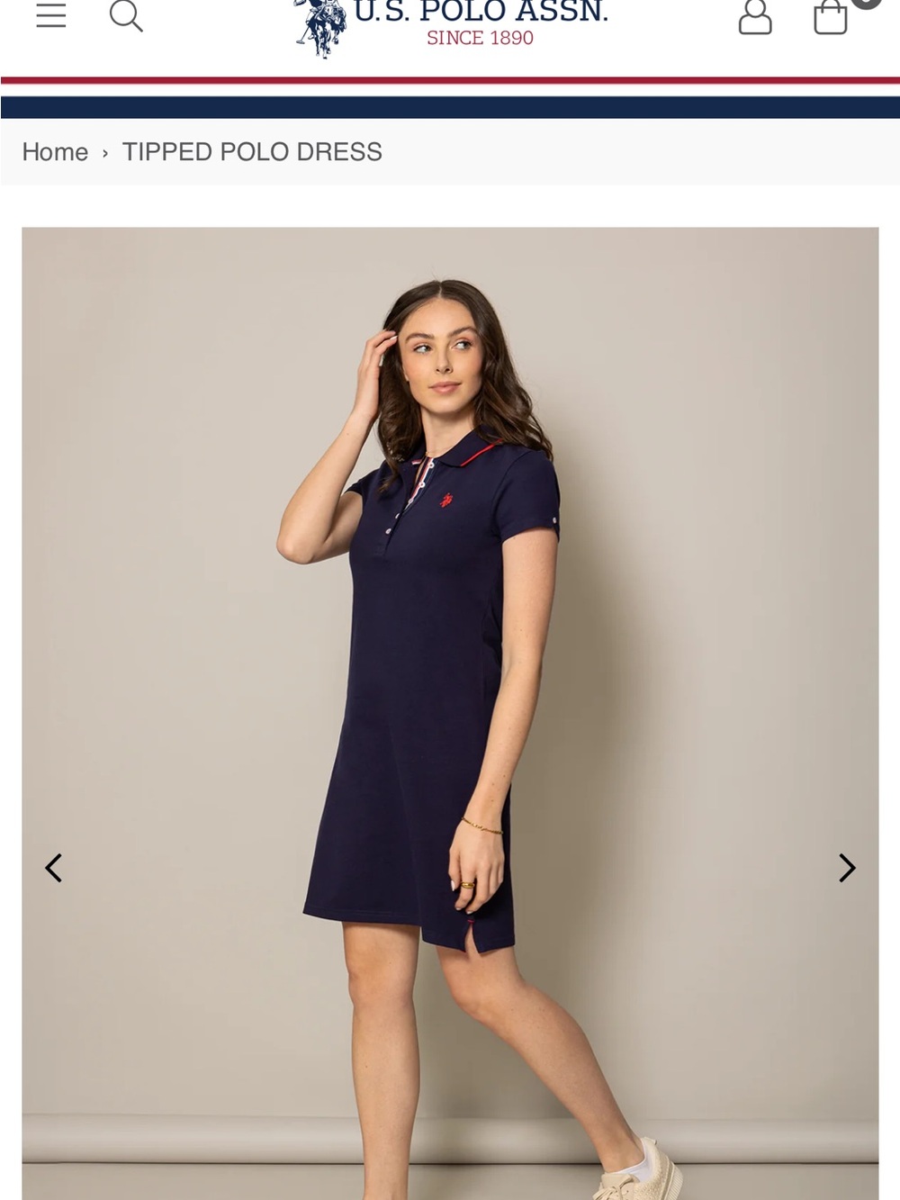 U.S. Polo Assn. Navy Polo Dress with Red Trim, XXL